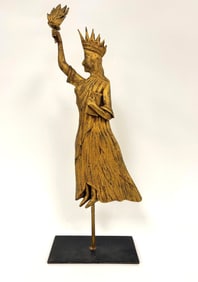 LADY LIBERTY , TIN, UNIQUE FORM WEATHERVANE