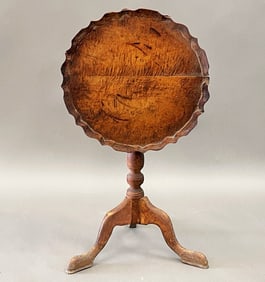 CHILD'S TIGER MAPLE TILT TOP TABLE