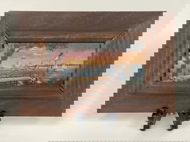 TINY OIL ON WOOD PANEL OR REGATTA VIEW