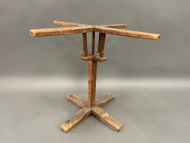 18THC CENTURY WOODEN, FLOOR STANDING REVOLVING CANDLE DRIER