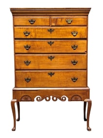 DUNLOP SCHOOL 18TH C CHEST ON FRAME