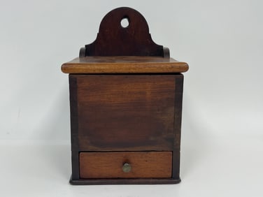 PA CHERRY ONE DRAWER HANGING SALT BOX