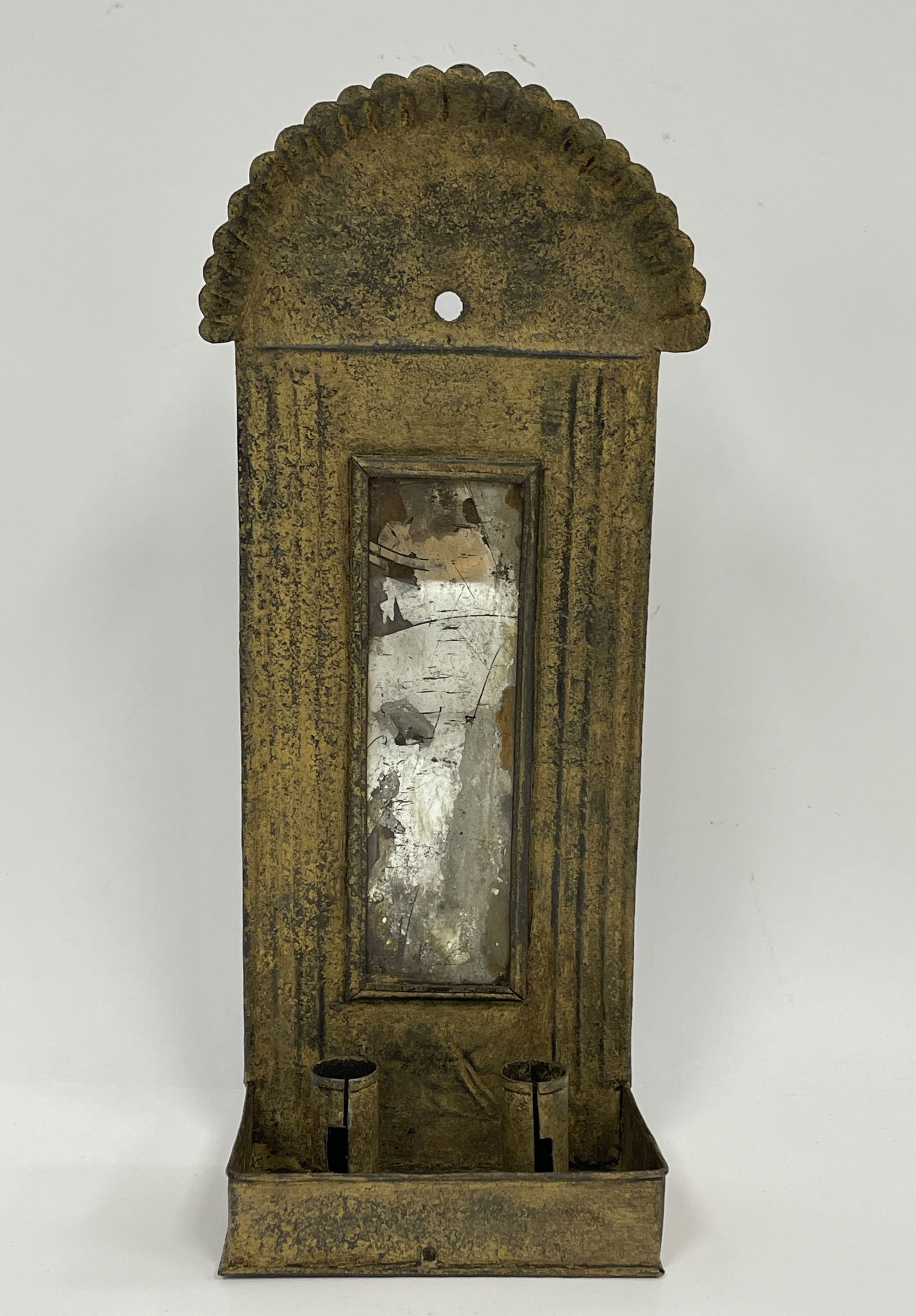 RARE 19TH C TIN CANDLE SCONCE (1 of 4)