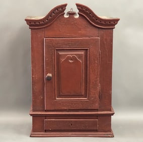 FINE 18TH C PERIOD BONNET TOP CUPBOARD