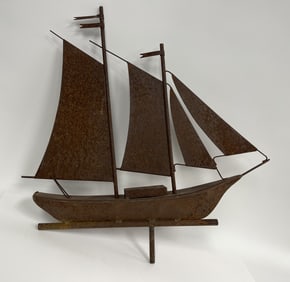 TWO MASTED SCHOONER WEATHERVANE