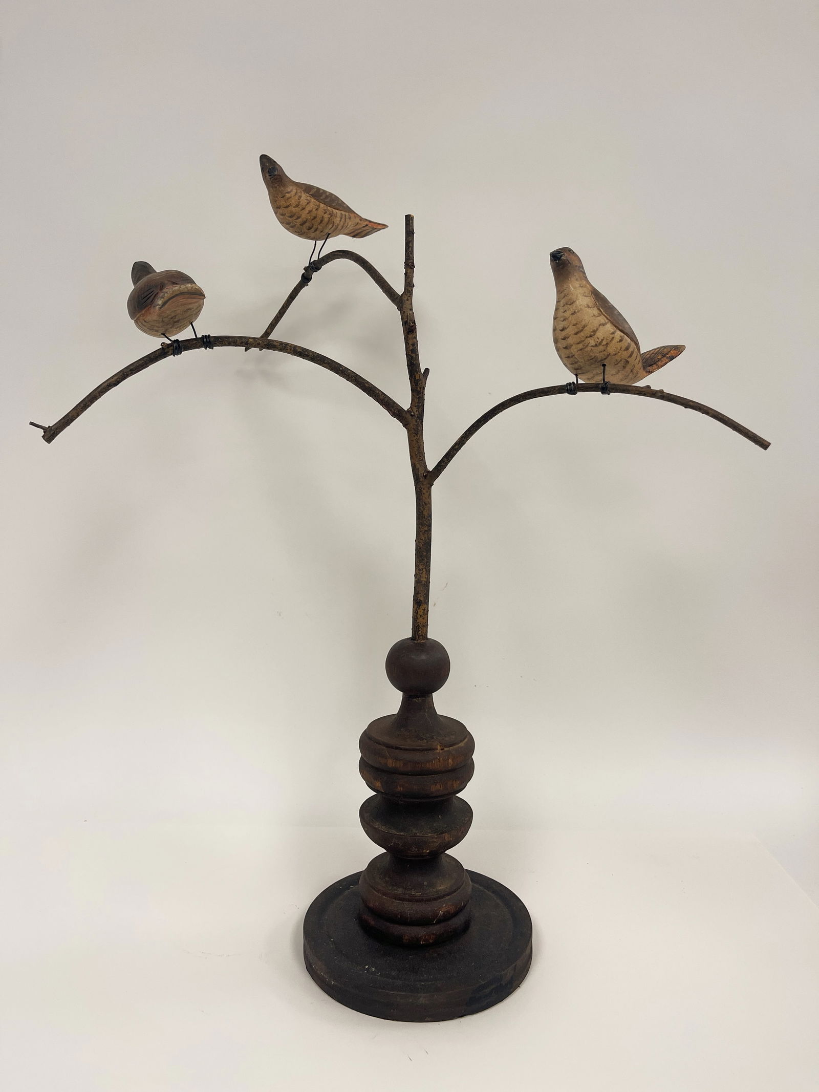 RUFFED GROUSE CARVED WOOD BIRD TREE 22" X 18" (1 of 4)