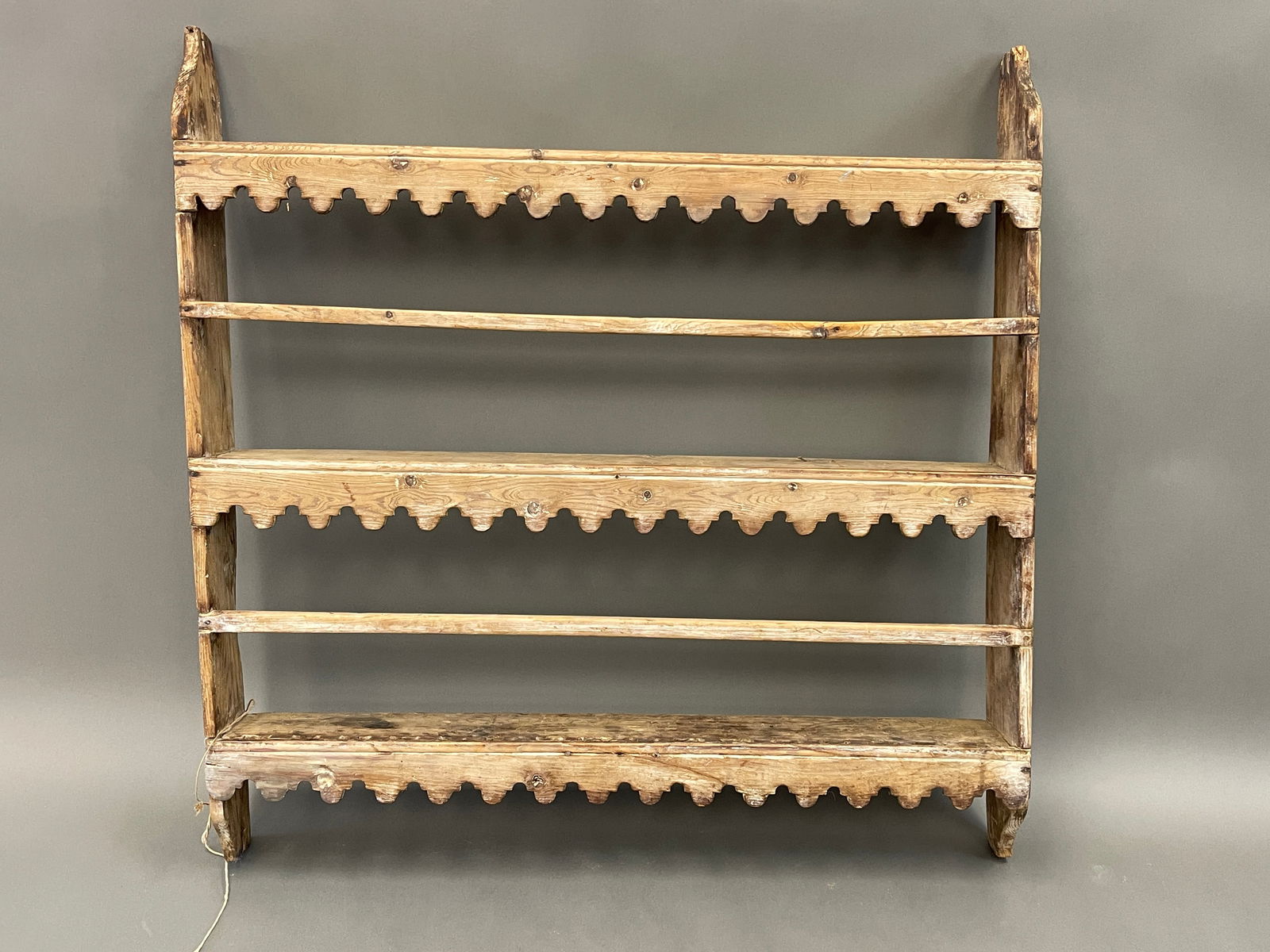 FANCY, HIGHLY DECORATIVE, 18THC 3 SHELF SCALLOPED EDGE RACK 32" X 5" X 33" (1 of 4)