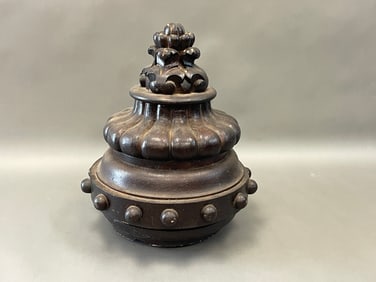 HUGE, CARVED, WOODEN, TURNED FINIAL, FOUND IN NEW YORK 20" X 24"