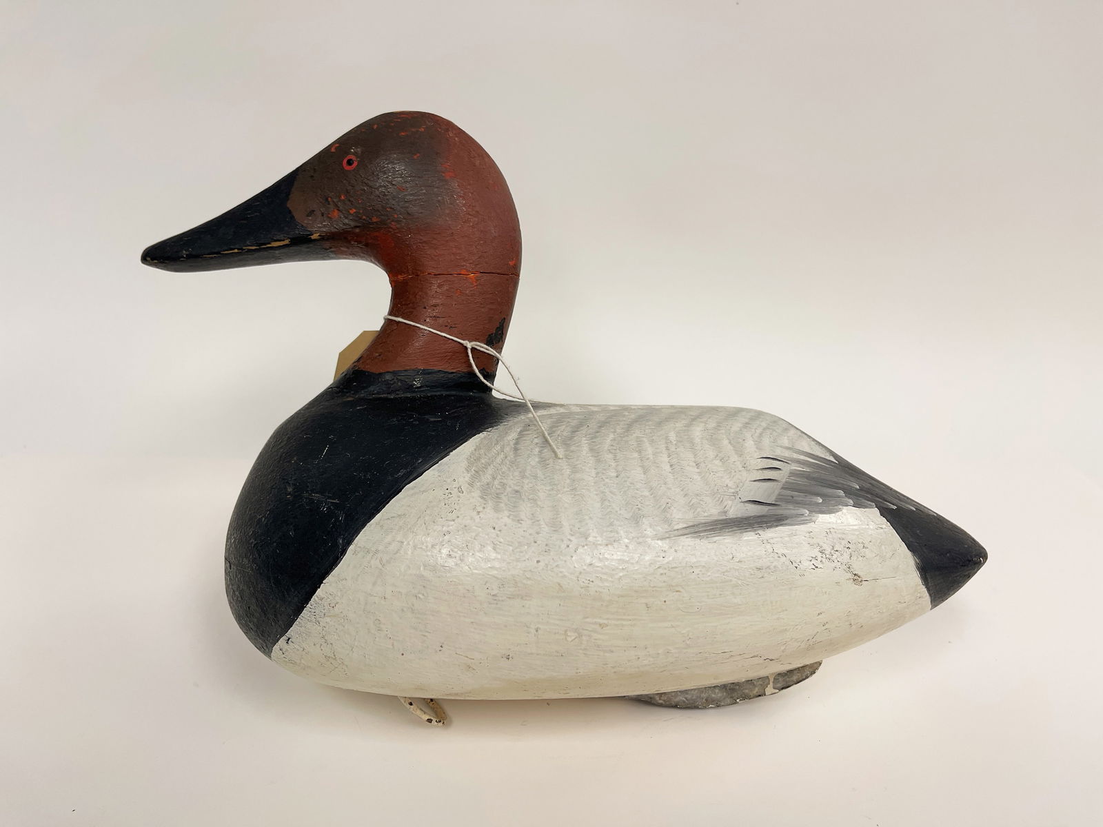 FOLK ART CARVED AND PAINTED DECOY: FOLK ART CARVED AND PAINTED DECOY 13 X 8 X 8