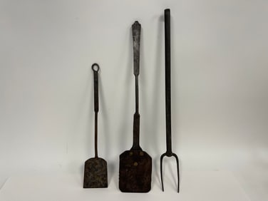 TWO EARLY SPATULAS,FORK