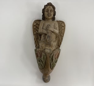 CARVED AND PAINTED ANGEL
