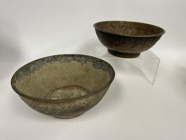 TWO BRONZE BOWLS
