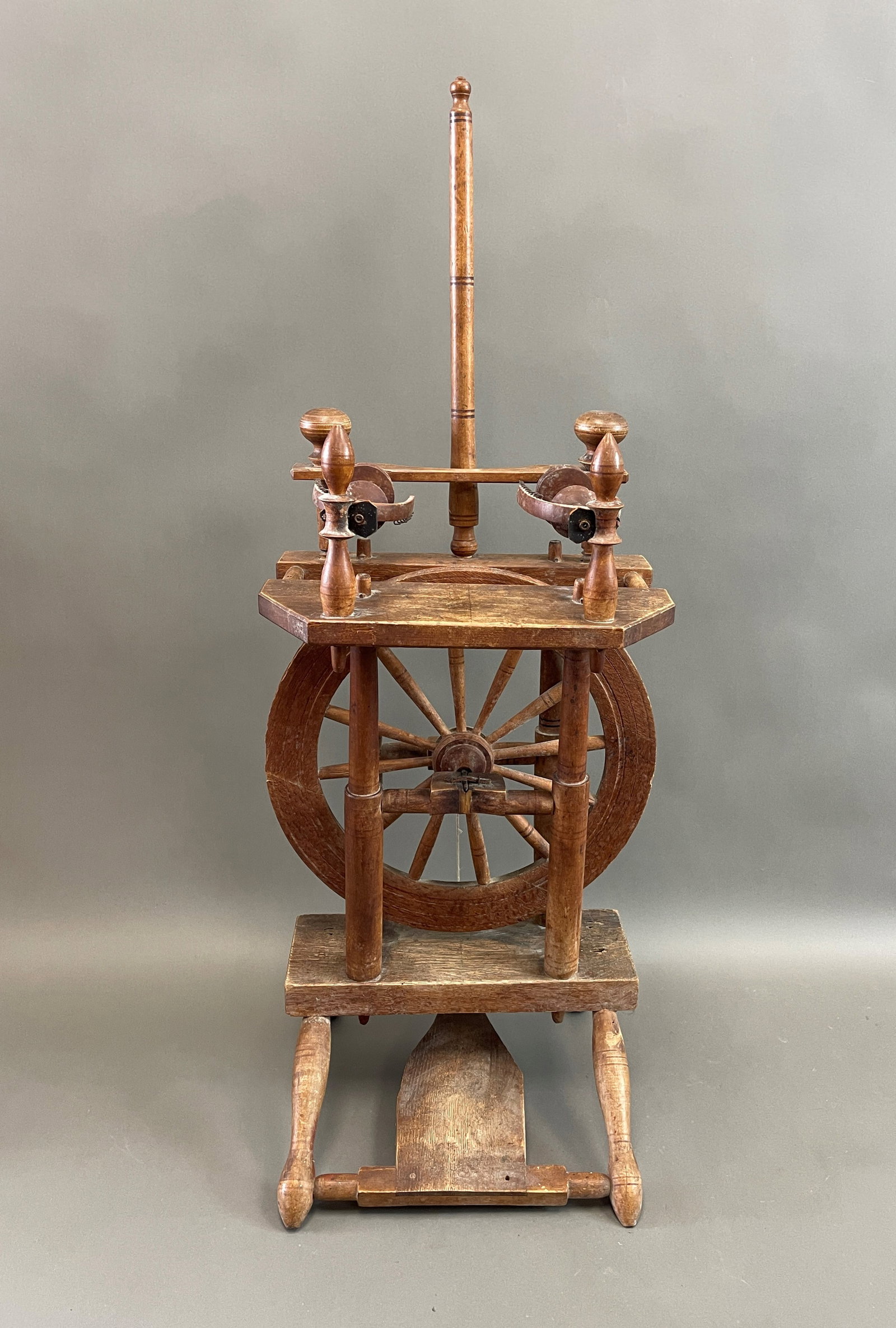 DOUBLE FLAX SPINNING WHEEL CONNECTICUT 1780-1820 (1 of 4)