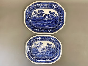 TWO STAFFORDSHIRE COPELAND PLATTERS