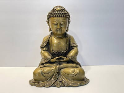 LARGE BRONZE SEATED LADY