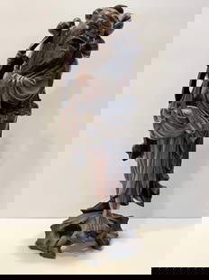 TALL WOOD CARVING OF A MAN: TALL WOOD CARVING OF A MAN 14"T