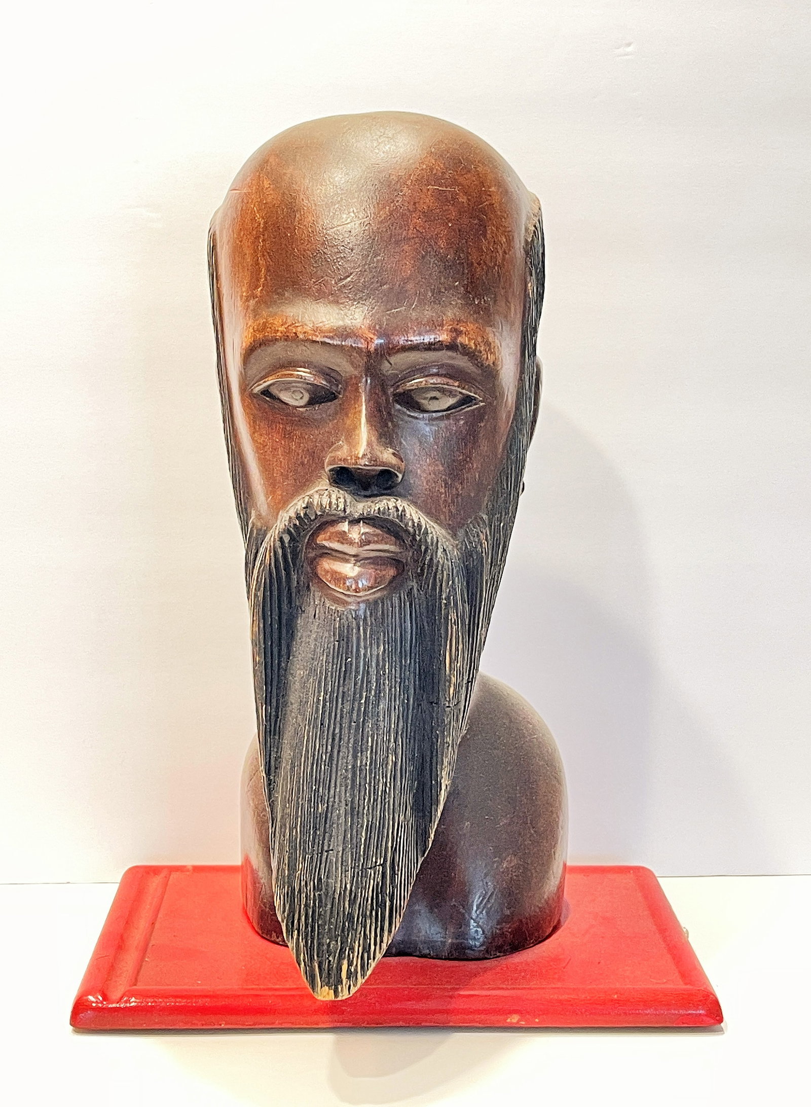 WOOD CARVING OF A BUST: WOOD CARVING OF A BUST 16" T
