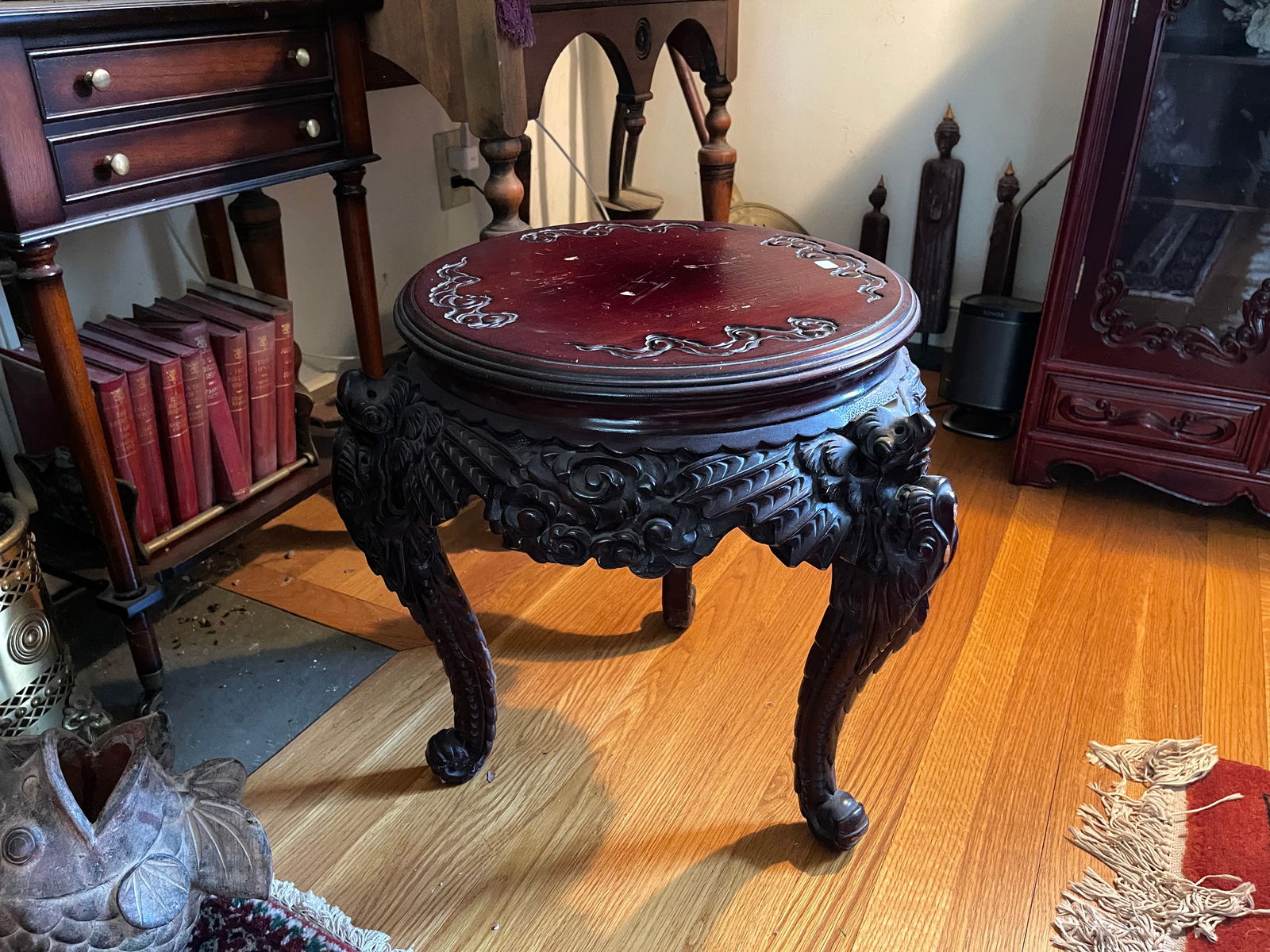 CARVED ASIAN STAND (1 of 3)
