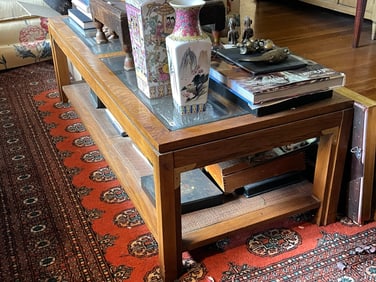 GLASS TOP MODERN COFFEE TABLE