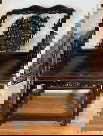 CARVED ASIAN ARM CHAIR