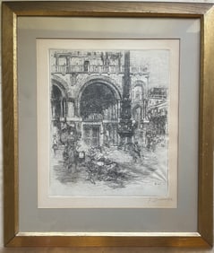 1883 FRENCH STREET SCENE ETCHING