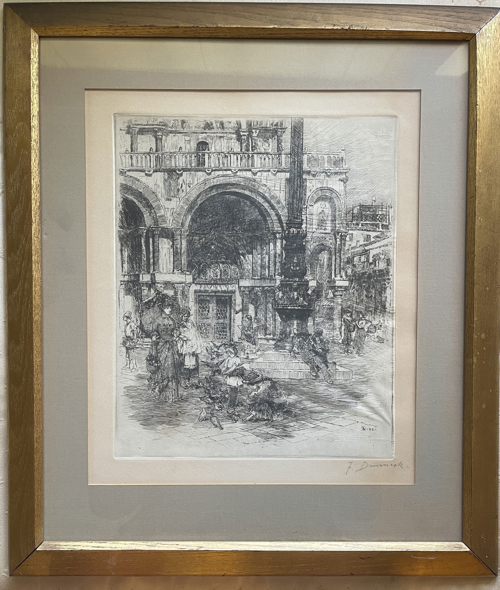 1883 FRENCH STREET SCENE ETCHING (1 of 3)