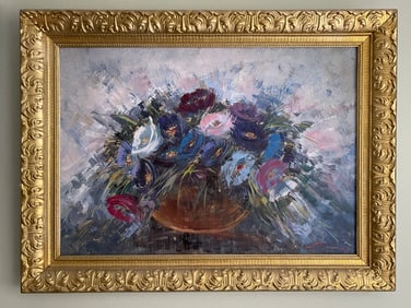 O/B PAINTING OF A FLORAL