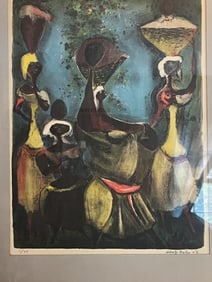 COLORFUL AFRICAN PRINT SIGNED LR