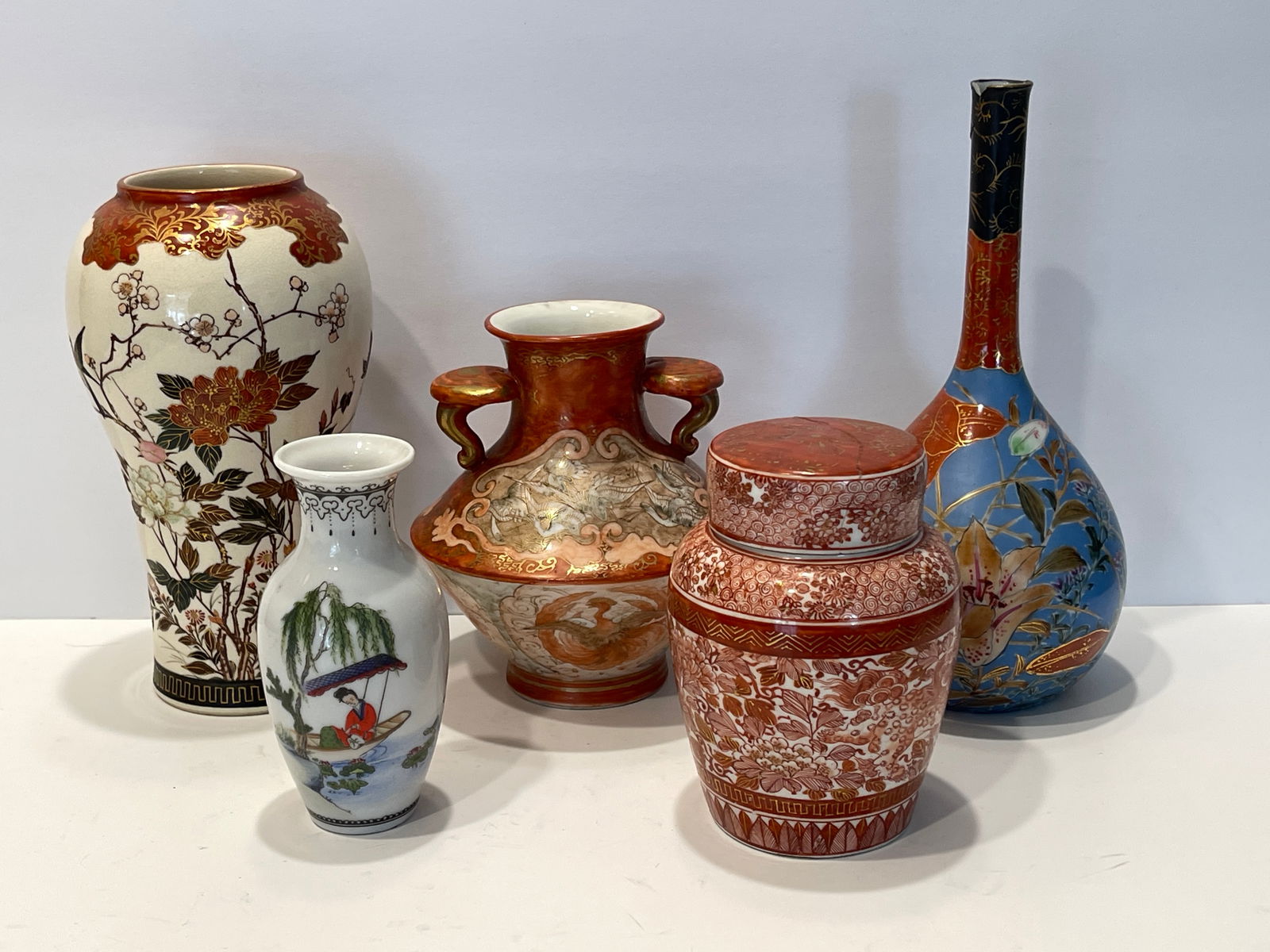 GROUPING OF FIVE MISC. VASES (1 of 4)