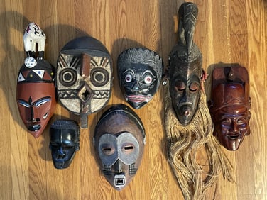 GROUPING OF MISC. WOODEN CARVED MASKS