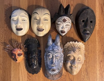 GROUPING OF MISC. WOODEN CARVED MASKS