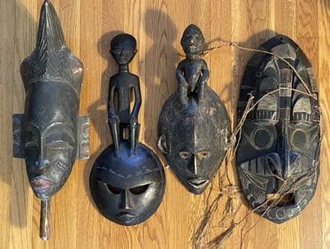 GROUPING OF MISC. WOODEN CARVED MASKS