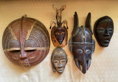GROUPING OF MISC. WOODEN CARVED MASKS