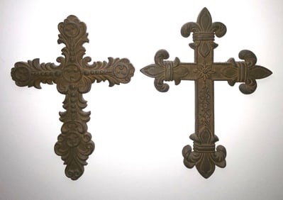 TWO CAST IRON CROSSES