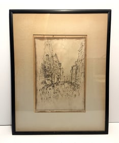 ETCHING OF EUROPE AND PEOPLE