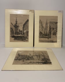 THREE ARCHITECTURAL PRINTS
