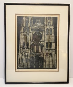 CATHEDRAL ETCHING SIGNED VALERIE THORNTON