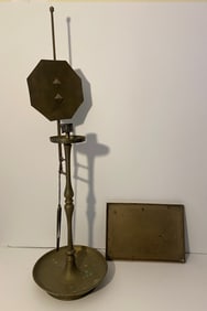 BRASS CANDLE HOLDER , DECORATIVE ASIAN BRASS TRAY