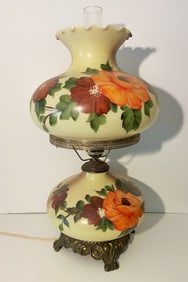 GONE WITH THE WIND LAMP FLORAL PAINTING