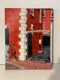 PRINT ON CANVAS BIKE AND ALLEY WAY