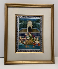 TRADITIONAL INDIAN MINIATURE HAND PAINTING ON SILK