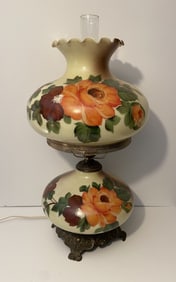 GONE WITH THE WIND LAMP HAND FLORAL PAINTING