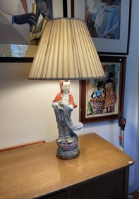 ASIAN LADY LAMP, 29" WITH SHADE