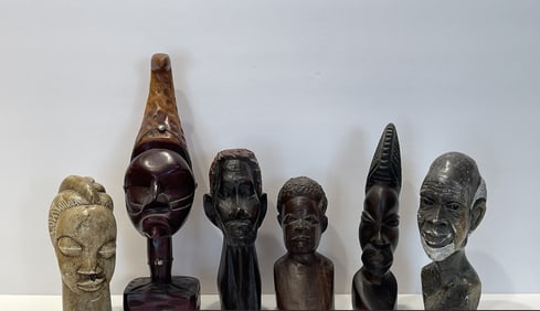 GROUPING OF SMALL BUSTS, TWO STONE, 6"-7"