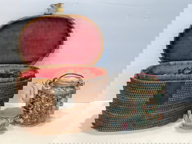 WICKER BASKET TEA SET