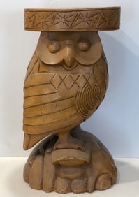 FOLK ART CARVED OWL