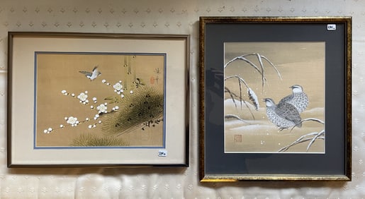 TWO ASIAN BIRD PRINTS