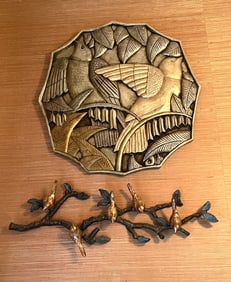 TWO ITEMS RELATED TO BIRDS, WALL ART