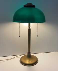 LIBRARY LAMP BRASS & GREEN WORKS