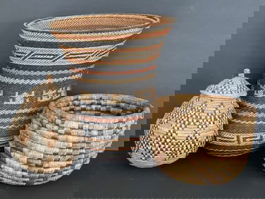 THREE MISC. BASKETS , LARGEST 13"